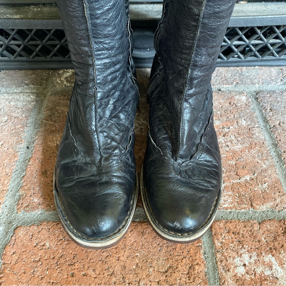 EL NATURALISTA Tall Black Leather Boots Zipper SZ 10 EUC 41 - Picture 4 of 9